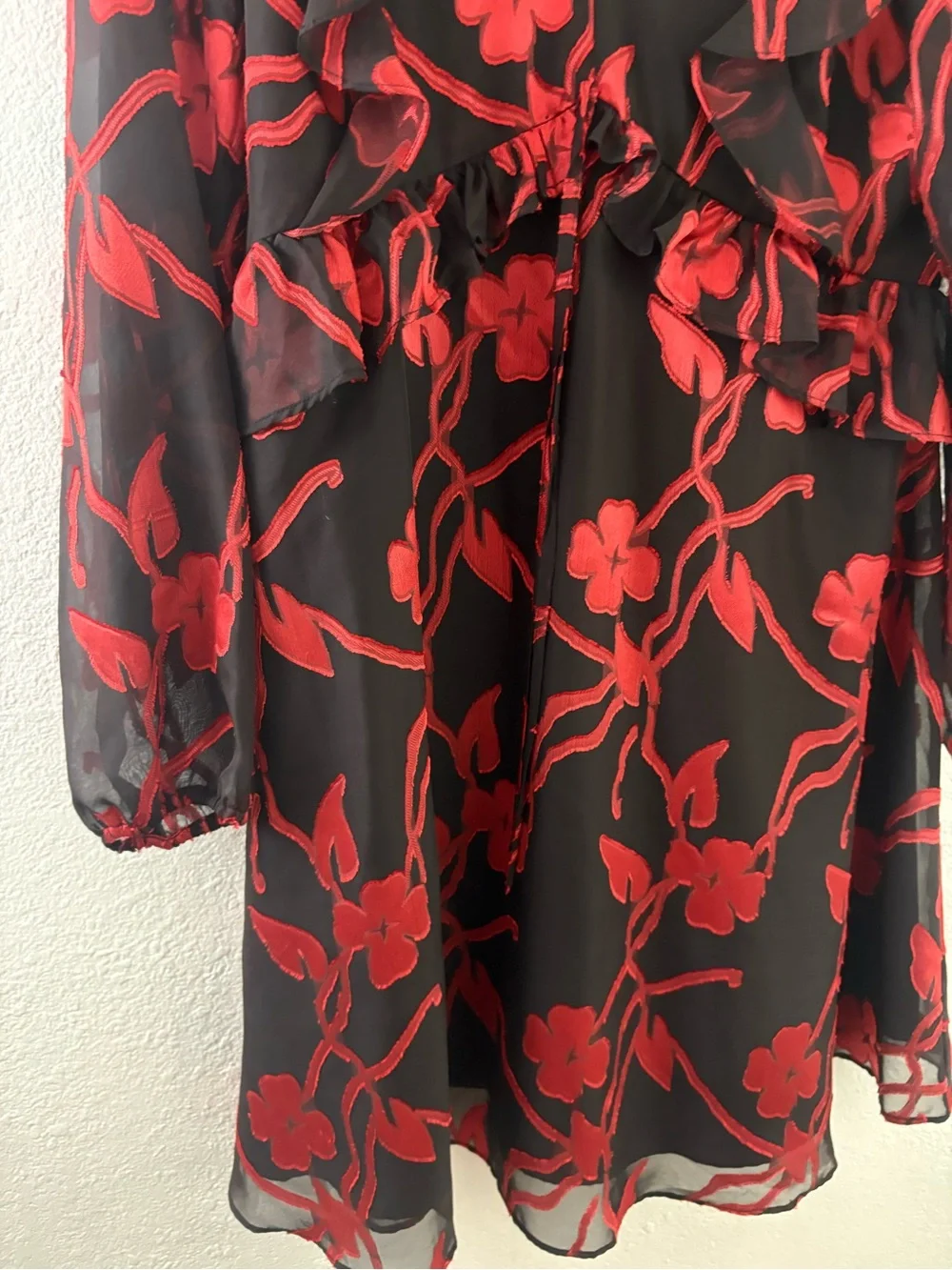 KENSIE Womens  Blouson Sleeve V Neck Short Formal Fit + Flare Dress size 6 - Picture 4 of 7